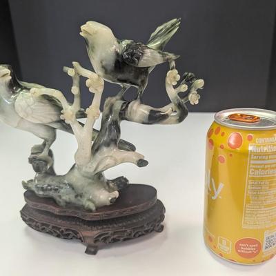 Vintage Soapstone Carved Birds on a Branch Statuette (See Note Below)