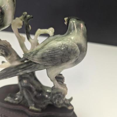 Vintage Soapstone Carved Birds on a Branch Statuette (See Note Below)