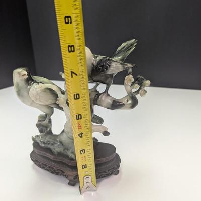 Vintage Soapstone Carved Birds on a Branch Statuette (See Note Below)