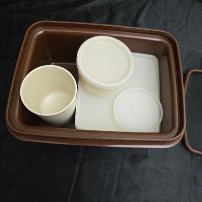 Colorful Tupperware brand food storage containers - complete Mini Pak n carry lunchbox!