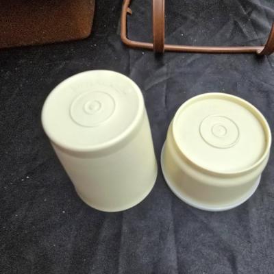 Colorful Tupperware brand food storage containers - complete Mini Pak n carry lunchbox!