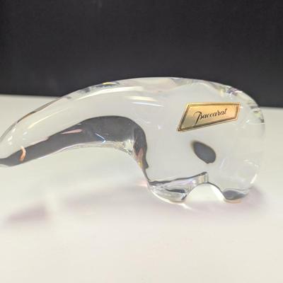 Baccarat Crystal Glass Bear Paperweight