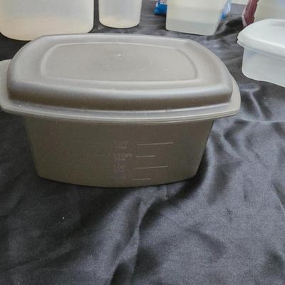 Variety of plastic Food storage containers with lids