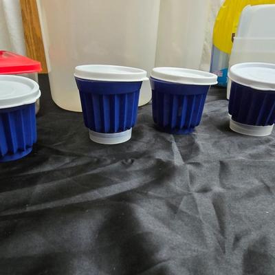 Variety of plastic Food storage containers with lids