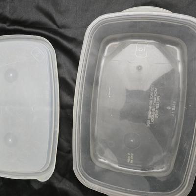 Variety of plastic Food storage containers with lids