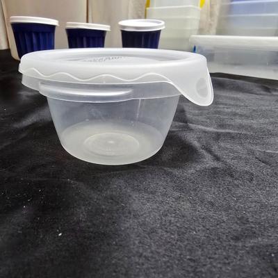 Variety of plastic Food storage containers with lids