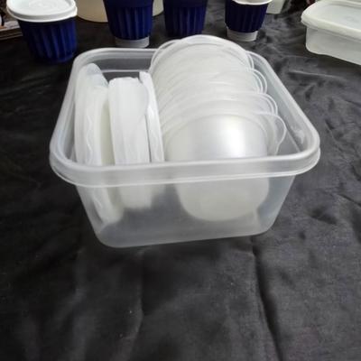Variety of plastic Food storage containers with lids
