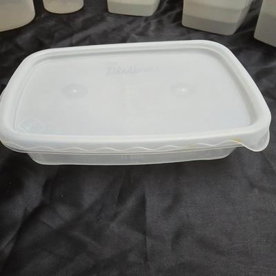 Variety of plastic Food storage containers with lids