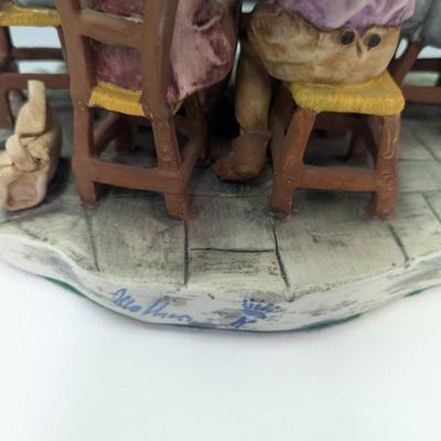Large Capodimonte Card Players Porcelain Figurine A Lot Of Details