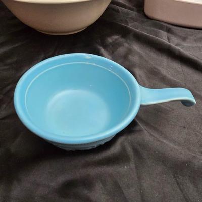 Chrome revere tea pot - corning ware casserole dishes - batter pitcher and more