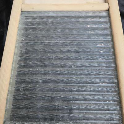 Two vintage washboards - one glass - one metal