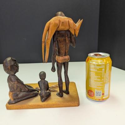 Hand Carved Made In Australia Tribal Family