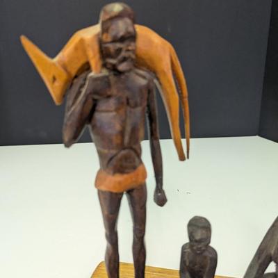 Hand Carved Made In Australia Tribal Family