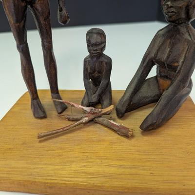 Hand Carved Made In Australia Tribal Family
