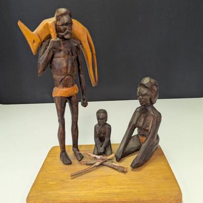Hand Carved Made In Australia Tribal Family