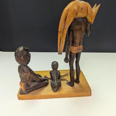 Hand Carved Made In Australia Tribal Family