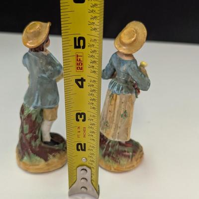 Antique Staffordshire England Figurine Man & Woman Selling Wares