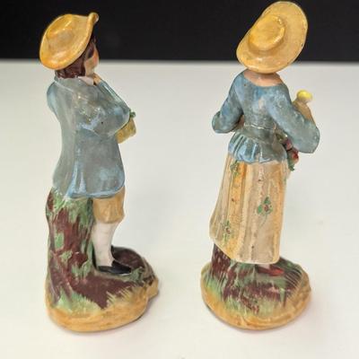 Antique Staffordshire England Figurine Man & Woman Selling Wares