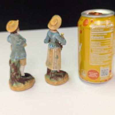 Antique Staffordshire England Figurine Man & Woman Selling Wares
