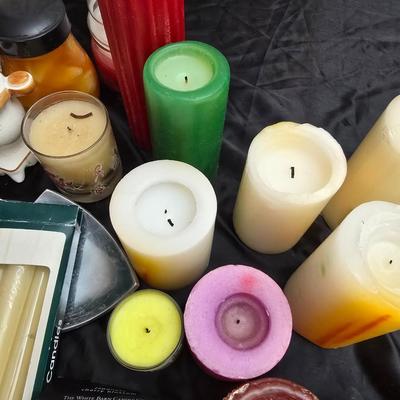 A Varity of Candles - all different shapes and sizes and some smells too!