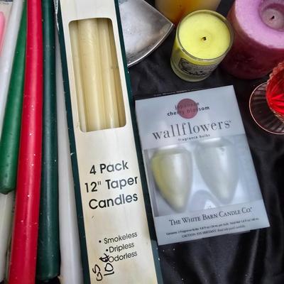 A Varity of Candles - all different shapes and sizes and some smells too!