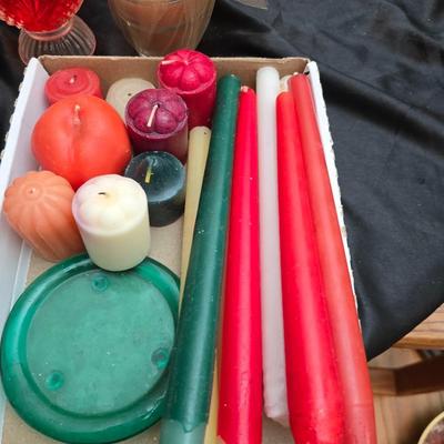 A Varity of Candles - all different shapes and sizes and some smells too!