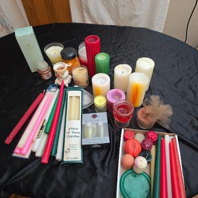A Varity of Candles - all different shapes and sizes and some smells too!