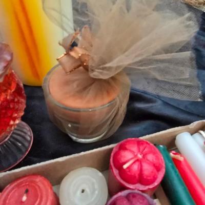 A Varity of Candles - all different shapes and sizes and some smells too!