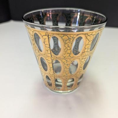8 - Mid-century Gold Lowball Glasses By Culver