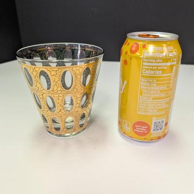 8 - Mid-century Gold Lowball Glasses By Culver