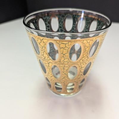 8 - Mid-century Gold Lowball Glasses By Culver