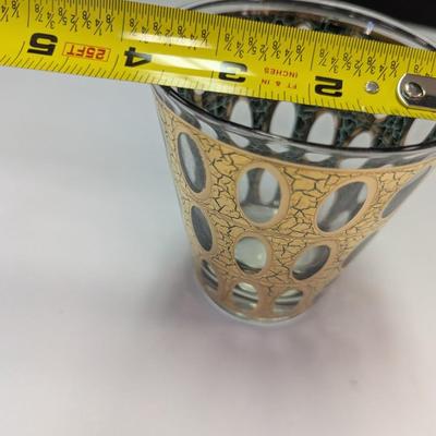 8 - Mid-century Gold Lowball Glasses By Culver
