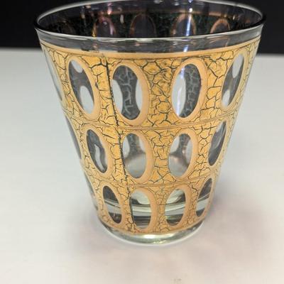 8 - Mid-century Gold Lowball Glasses By Culver