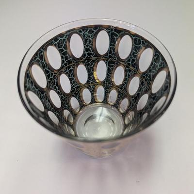 8 - Mid-century Gold Lowball Glasses By Culver