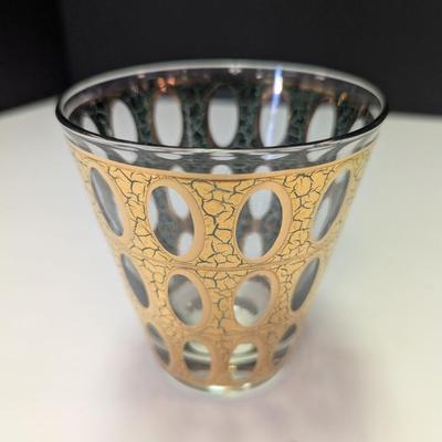 8 - Mid-century Gold Lowball Glasses By Culver