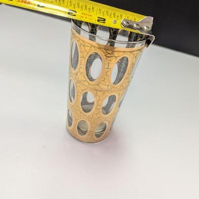 6 - Mid-century Gold Highball Glasses By Culver
