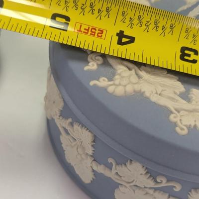 Vintage Wedgwood Jasperware Blue Container & Powder Spiked Knob Box
