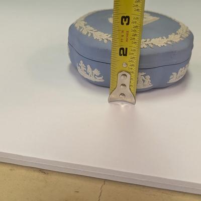 Vintage Wedgwood Jasperware Blue Container #2 & Vase