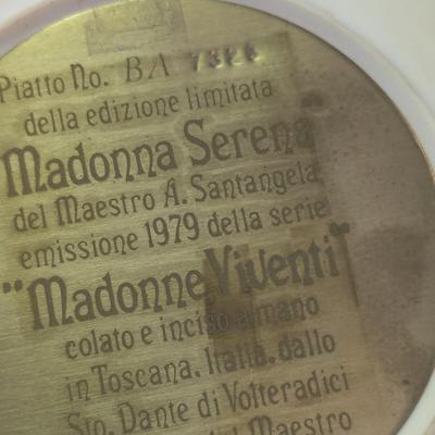 Vintage 1979 Serene Madonna Modesto Alabaster Plate