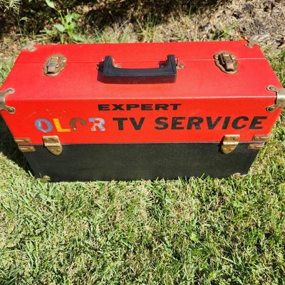 Vintage RCA Tubes Caddy Repairman Tool Box Crafter Organizer