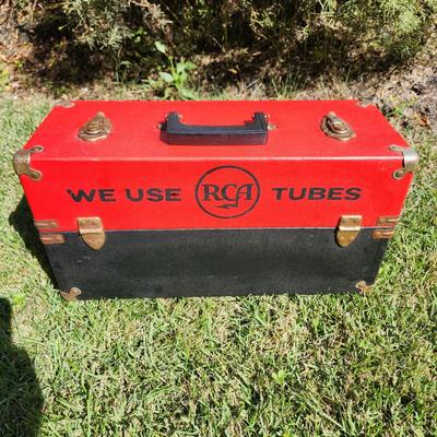Vintage RCA Tubes Caddy Repairman Tool Box Crafter Organizer