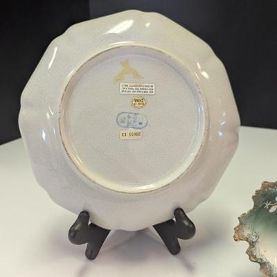 Asian Decorative Floral Chrysanthemum Platter & Habsburg China Trinket Dish