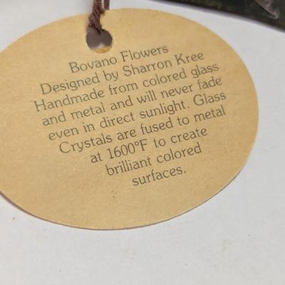 Bovano Flowers Designed By Sharron Kree Handmade From Colored Glass & Metal & Russian Folk Art Ladle Spoon Lacquer