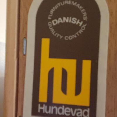 Vintage Mid Century MCM Teak Denmark Hundevad Audio Media Center w Tambour Wall Unit