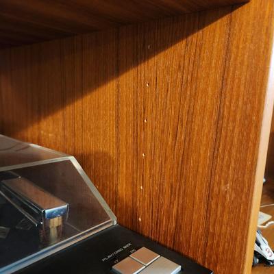 Vintage Mid Century MCM Teak Denmark Hundevad Audio Media Center w Tambour Wall Unit