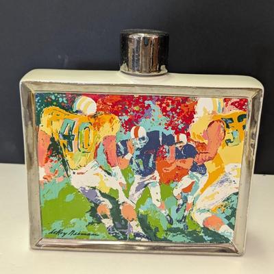 1979 Leroy Neiman Football Decanter Commemorative Satinwood Whisky Bottle