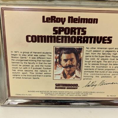1979 Leroy Neiman Football Decanter Commemorative Satinwood Whisky Bottle