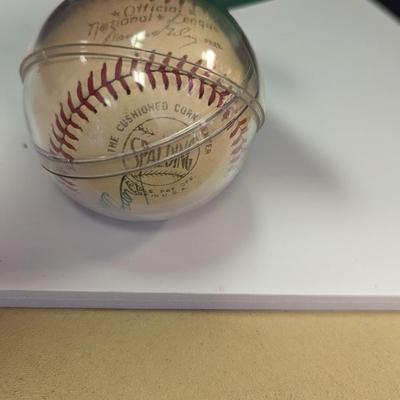 Autographed Casey Stengel Spalding Cork Center Baseball with Case
