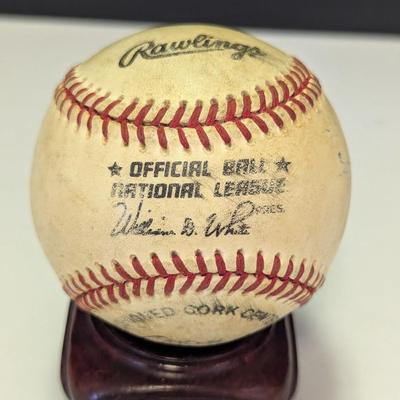 Signed Rawlings National League Cork Center Baseball William D. White President