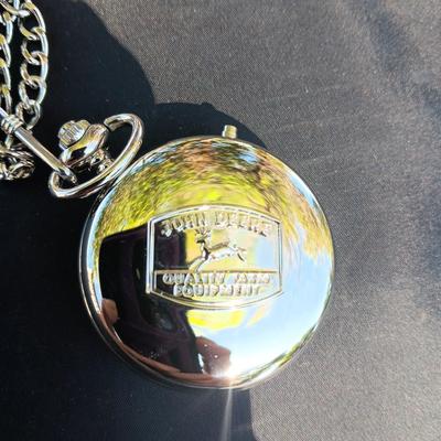 JOHN DEERE POCKET WATCH IN TIN CONTAINER
